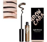 Brow Tattoo Gel Tint, Peel Off Tattoo Eyebrow Gel, Waterproof Eyebrow Gel with Eyebrow Stencil, Long Lasting Waterproof Eyebrow Tattoo Makeup (#Light Brown)
