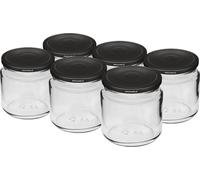 Browin 132216 Verre, 212 ml avec bouchon à vis noir TO Ø 66 mm, 6 pcs.