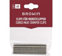Browin 313314 Lot de 60 Pinces à saucisses en Acier 0,2 x 1,8 x 0,7 mm