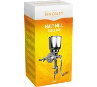 BROWIN® 408500 Appareil facile à utiliser, idéal pour les brasseurs et distillateurs à domicile. Broyeur avec réglage du degré de broyage, Argent, Noir