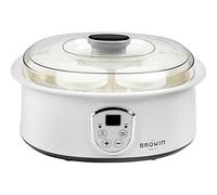 Browin 801015 Yaourtière avec thermostat et verres, 7 pots à yaourt avec couvercle, 1,3 l, 20 W