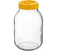 BROWIN Twist-Off - 133310 - Bocal de conservation en verre - Avec poignée intégrée - Couvercle en plastique - Diamètre 100 mm et poignée de transport - 3 l