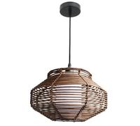 Brown 30Cm Light Rattan Hanging Lamp Bar Lamp Farmhouse Wicker Basket Ceiling Chandelier Lamp Rustic Asian Retro Lantern Light Fixture For Dining Room Entryway Hallway/30Cm