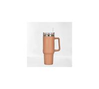 (brown)40oz Reusable Vacuum Quencher Tumbler With Straw, Leak Resistant Lid, Insulated Cup, Maintains Cold, Heat, And Ice For Hours