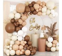 Brown And Beige Balloon Arch Kit, Birthday Balloon Garland With Brown, Beige, White And Nude, Brown Balloon Arch For Birthday Decoration, Baby Shower, Wedding, Boy Christening