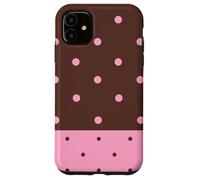 Brown and Pink Polka Dots Classic Polkadots Aesthetic Girly Coque pour iPhone 11