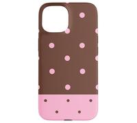 Brown and Pink Polka Dots Classic Polkadots Aesthetic Girly Coque pour iPhone 15