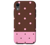 Brown and Pink Polka Dots Classic Polkadots Aesthetic Girly Coque pour iPhone XR