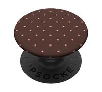 Brown and Pink Polka Dots Classic Polkadots Boho Simple PopSockets PopGrip Adhésif