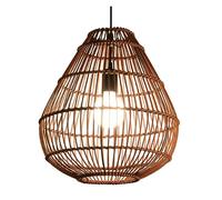 Brown and Rattan Large Chandelier Lattice Wicker Pendant Light Lampshade E26/E27 Lamp Home Primitive Lighting Fixtures for Living Room Bar
