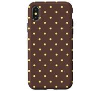 Brown and Yellow Polka Dots Classic Polkadots Simple Pattern Coque pour iPhone X/XS