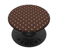 Brown and Yellow Polka Dots Classic Polkadots Simple Pattern PopSockets PopGrip Adhésif