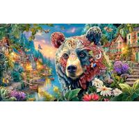 Brown-Bear 1000 pièces Puzzle pour Femmes et Hommes Papier recyclé Défi de Jeu éducatif Jeu Stimulant Beau Puzzle de décoration 70x50/1000 pièces