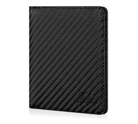 BROWN BEAR BB 8015 Étui pour carte d'identité en cuir avec protection RFID, Noir carbone - Sans compartiment à monnaie, 0, Étui pour carte grise de voiture