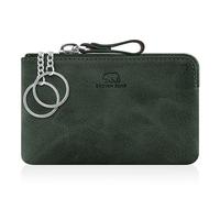 BROWN BEAR BB 8017 Étui à clés en cuir avec fermeture éclair et compartiment pour pièces de monnaie, 8017 Gn - Vintage Olive, M, Classique