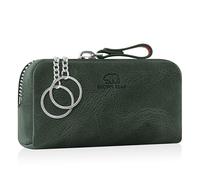 BROWN BEAR BB 8017 Étui à clés en cuir avec fermeture éclair et compartiment pour pièces de monnaie, 8017 A Gn - Vintage Olive, M, Classique