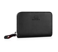 BROWN BEAR BB Kai Petit portefeuille en cuir avec compartiment à monnaie et protection RFID, Nappa noir., 0, Petit portefeuille avec fermeture éclair