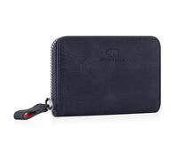 BROWN BEAR BB Kai Portefeuille fin à fermeture éclair en cuir avec compartiment à monnaie et protection RFID, Bleu vintage, 0, Portefeuille fin avec fermeture éclair