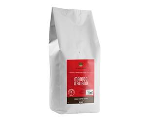 Brown Bear Café en Grains Mambo Italiano, Mélange pour Expresso Caféiné 100% Arabica, Torréfaction Corsée, Intensité N°5 - Mélange Idéal avec Lait/ Cappuccino/ Latte - Machines à Moulin/Cafetières 1kg