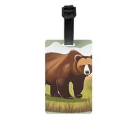 Brown Bear Étiquette de bagage avec carte d'identité et protection de confidentialité pour valises, sacs et étiquettes de valise