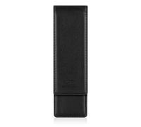 Brown Bear Étui en cuir véritable pour 2 stylos, Noir Lederetui für 2 Schreibgeräte 04 noir avec fermeture magnétique.