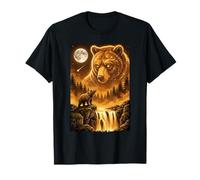 Brown Bear Howling to The Moon Vintage Funny Animal T-Shirt