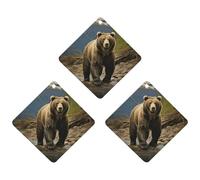 Brown Bear Lot de 3 feuilles d'encens parfumées à suspendre pour voiture, maison, voiture, décoration intérieure
