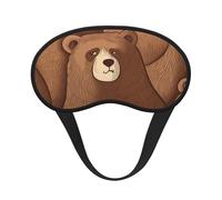 Brown Bear Masque de sommeil pour femmes, filles et hommes, masque pour les yeux doux et confortable avec sangle réglable pour le voyage, le yoga, la sieste, le travail