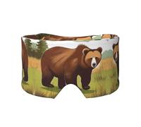 Brown Bear - Masque de sommeil réglable pour les yeux et cache-oreilles - Bandeau unisexe pour dormir sur le côté (68,1 x 10,9 cm) - Couverture confortable pour l'intérieur et l'extérieur