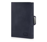 BROWN BEAR Petit portefeuille en cuir avec compartiment à monnaie et protection RFID Bruce, Bleu vintage Bruce, 0, Minimaliste