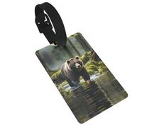 Brown Bear Pounce Étiquette de bagage pour valise, femme, enfant, voyage