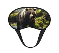 Brown Bear Pounce Masque universel léger pour les yeux Idéal pour les voyages, les siestes au bureau et le travail de nuit Fournit un environnement de sommeil confortable