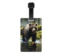 Brown Bear Pounce Porte-étiquette de bagage protège votre vie privée et est un must have pour les voyages et est durable