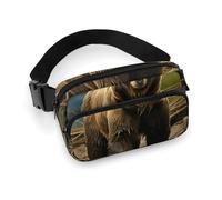 Brown Bear Sac banane tendance avec sangle réglable pour entraînement en plein air cyclisme Unisexe Blanc 20 x 13 cm, blanc, 20x13cm, Sac banane