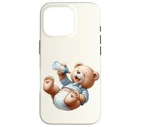 Brown Bear Silly Baby Boy Ours en Peluche Bleu pour fête prénatale Coque pour iPhone 16 Pro