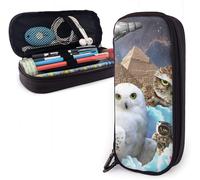 Brown Bear Trousse À Crayons En Cuir Durable Avec Fermeture Éclair Pour L'école Et Le Bureau