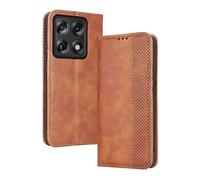 (Brown) Case for Motorola Signature 5G Magnetic Closure Vintage Pattern PU Leather Wallet Cover With Card Slots Compatible with Motorola Signature 5G
