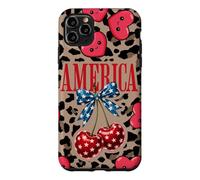 Brown Cheetah America Girls Imprimé léopard Cerise et nœud Coque pour iPhone 11 Pro Max