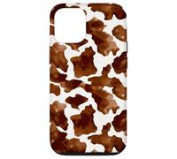 Brown Cowhide Western Cowgirl Cow Animal Print Coque pour iPhone 12/12 Pro