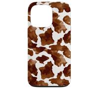 Brown Cowhide Western Cowgirl Cow Animal Print Coque pour iPhone 13 Pro
