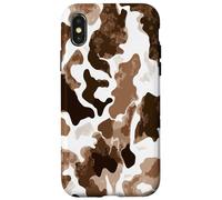 Brown Cowhide Western Cowgirl Cow Animal Print Coque pour iPhone X/XS