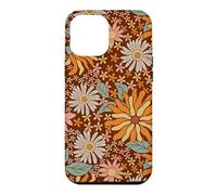 Brown Flowers Meadow Floral Retro Groovy Aesthetic Women Coque pour iPhone 12 Pro Max