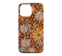 Brown Flowers Meadow Floral Retro Groovy Aesthetic Women Coque pour iPhone 13 Pro Max