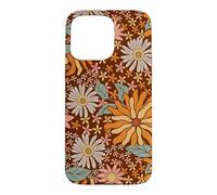 Brown Flowers Meadow Floral Retro Groovy Aesthetic Women Coque pour iPhone 15 Pro Max