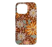 Brown Flowers Meadow Floral Retro Groovy Aesthetic Women Coque pour iPhone 16 Pro
