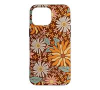 Brown Flowers Meadow Floral Retro Groovy Aesthetic Women Coque pour iPhone 16 Pro Max