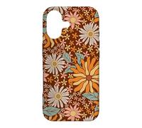 Brown Flowers Meadow Floral Retro Groovy Aesthetic Women Coque pour iPhone 17