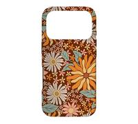 Brown Flowers Meadow Floral Retro Groovy Aesthetic Women Coque pour iPhone 17 Pro