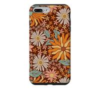Brown Flowers Meadow Floral Retro Groovy Aesthetic Women Coque pour iPhone 7 Plus/8 Plus