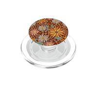 Brown Flowers Meadow Floral Retro Groovy Aesthetic Women PopSockets PopGrip pour MagSafe
